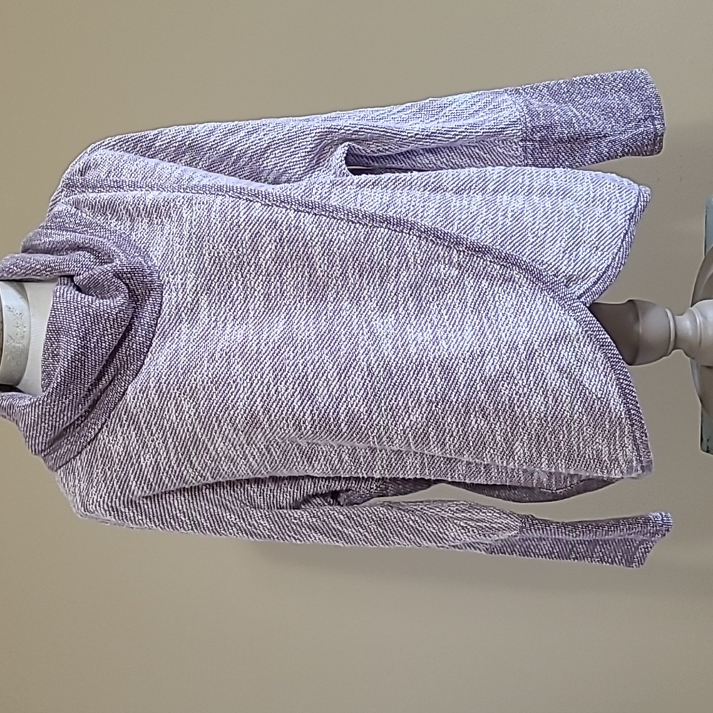 Calvin Klein Performance Sweater Cowl Neck Cross Front Color Block Purple Medium
